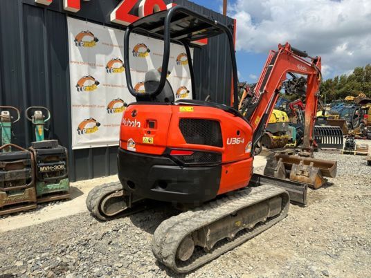 2018 Kubota U36-4 mini excavator, rear three-quarter view 2018 Kubota U36-4 mini excavator, rear three-quarter view