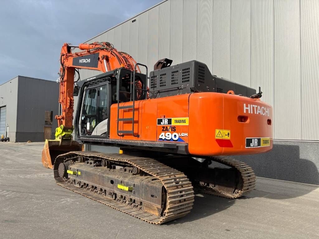 2018 Hitachi Zaxis 490LCH crawler excavator, rear three-quarter view 2018 Hitachi Zaxis 490LCH crawler excavator, rear three-quarter view