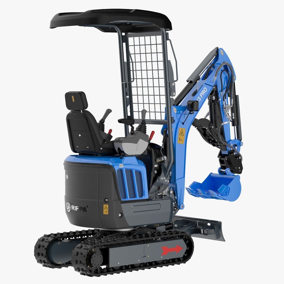 2026 Kubota R13 PRO mini excavator, rear three-quarter view