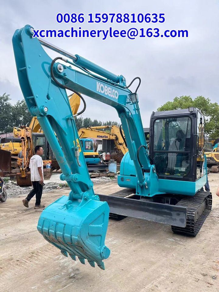2023 Kobelco SK60 crawler excavator, front three-quarter view