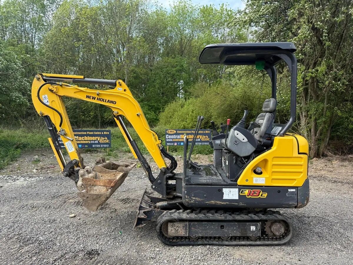 2018 New Holland E18C mini excavator, side view 2018 New Holland E18C mini excavator, side view