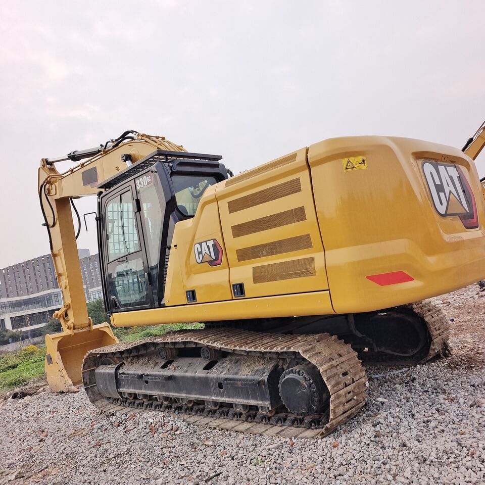 2025 Caterpillar 330GC crawler excavator, rear three-quarter view