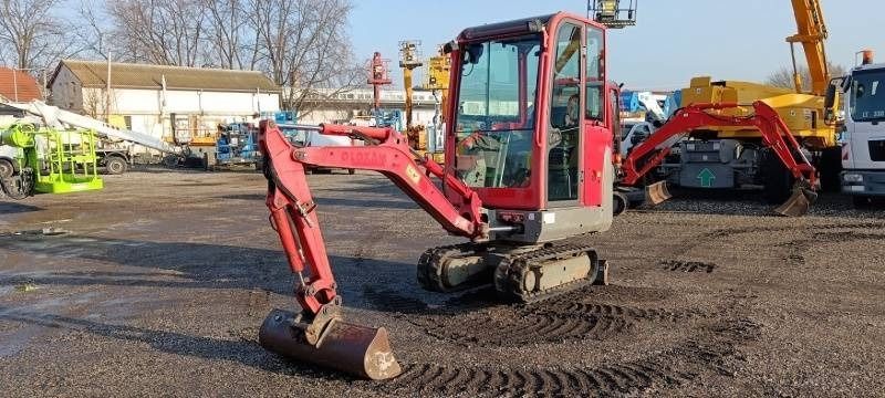 2017 Volvo EC15D mini excavator, front three-quarter view