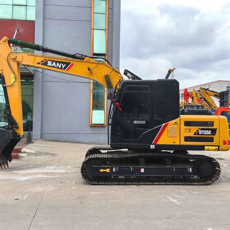 2026 Sany SY135C Pro crawler excavator, side profile view 2026 Sany SY135C Pro crawler excavator, side profile view