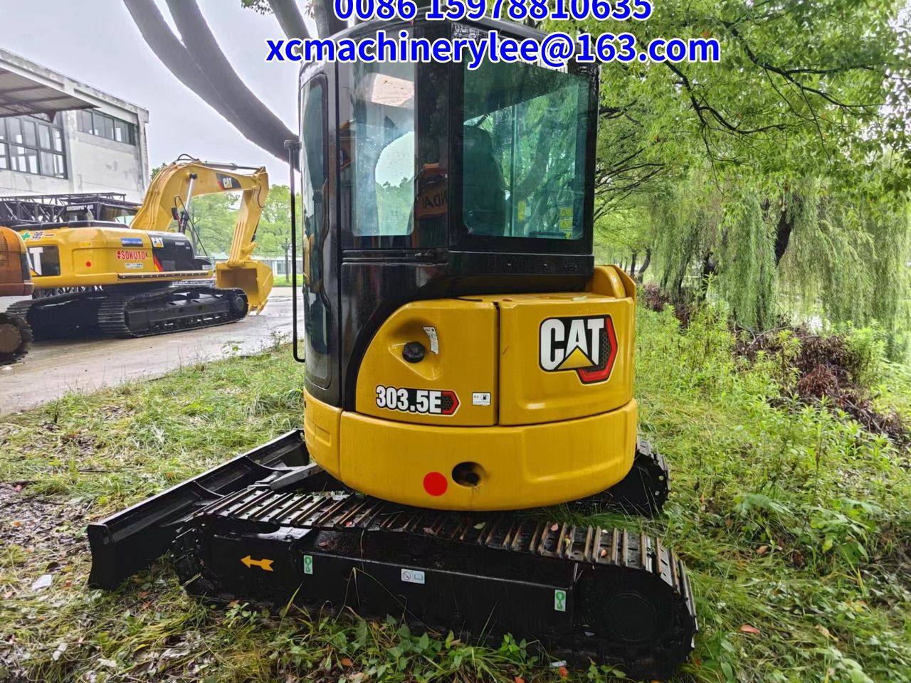 2023 Caterpillar 303.5E mini excavator, rear three-quarter view 2023 Caterpillar 303.5E mini excavator, rear three-quarter view
