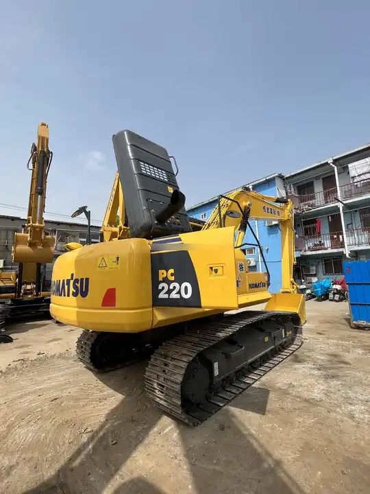 2019 Komatsu PC220 crawler excavator, rear three-quarter view
