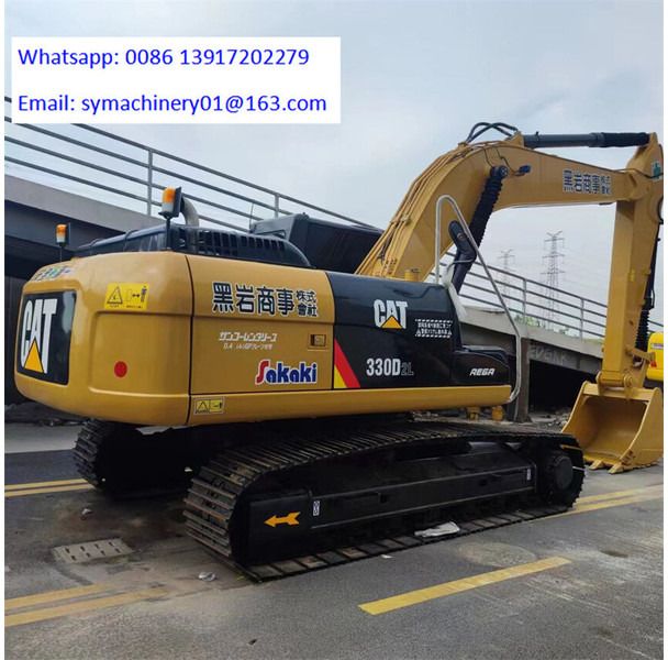 2022 Caterpillar 330D2L crawler excavator, rear three-quarter view
