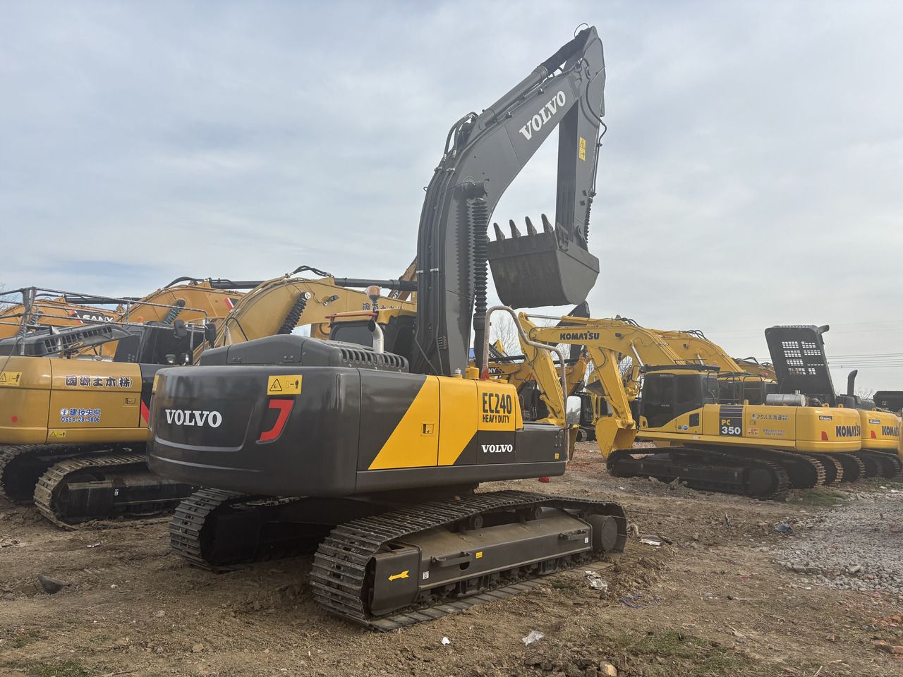 2022 Volvo EC240 crawler excavator, rear three-quarter view
