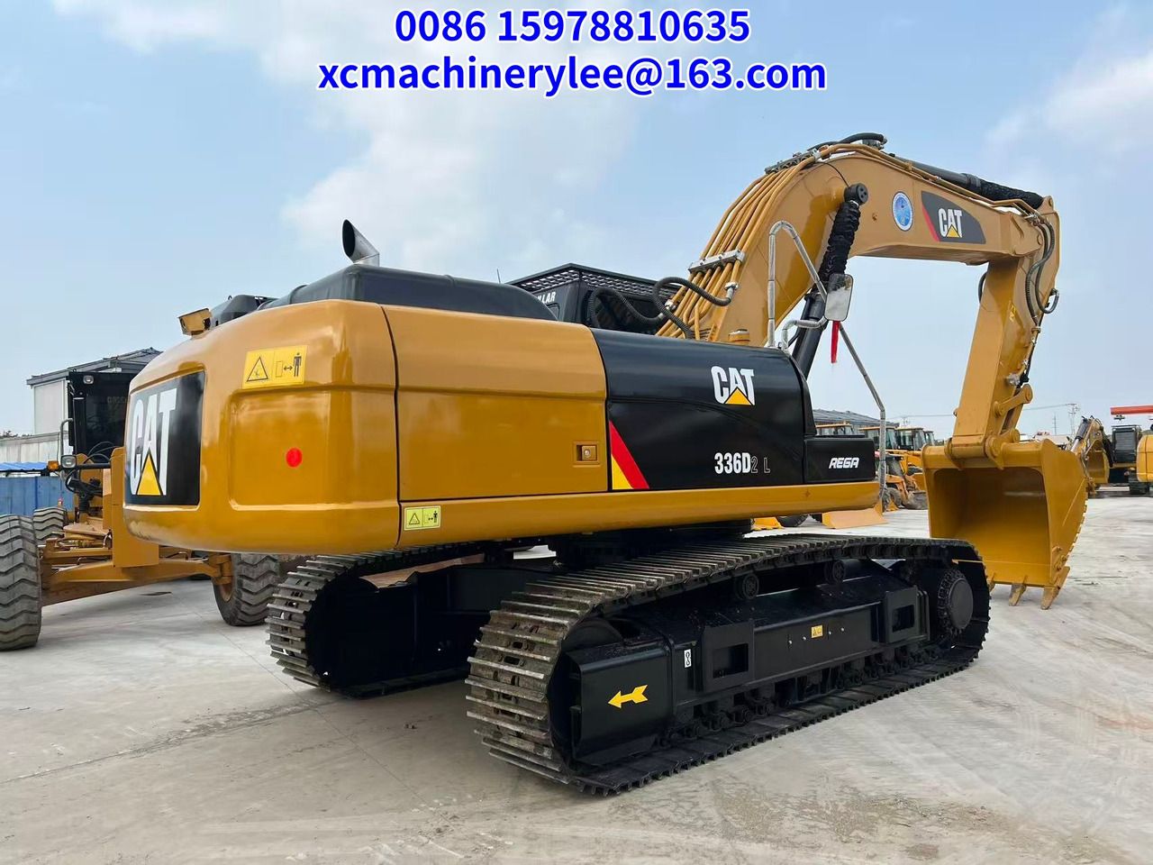 2023 Caterpillar 336D2 L crawler excavator, rear three-quarter view