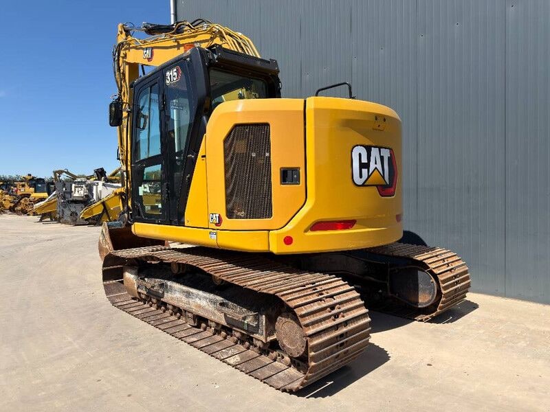 2022 Caterpillar 315-07B crawler excavator, rear three-quarter view