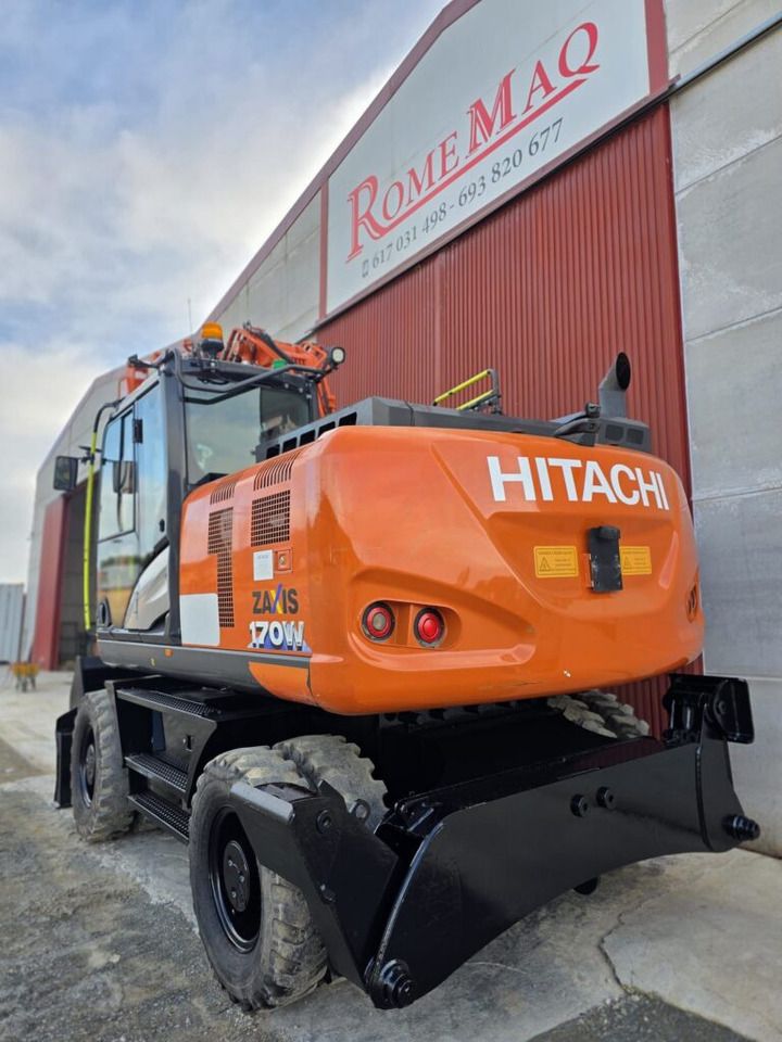 2018 Hitachi Zaxis 170W wheel excavator, rear three-quarter view 2018 Hitachi Zaxis 170W wheel excavator, rear three-quarter view
