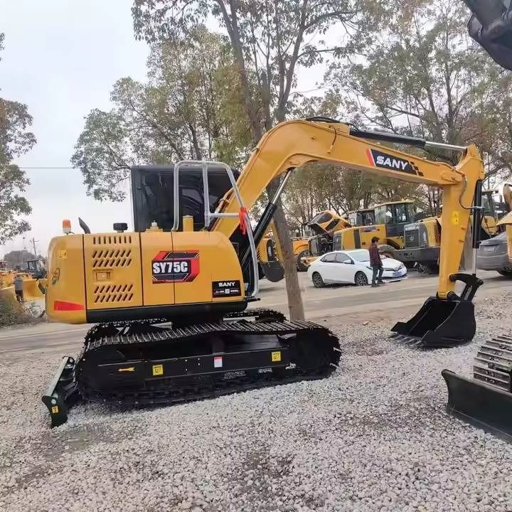 2024 Sany SY75C mini excavator, side profile view