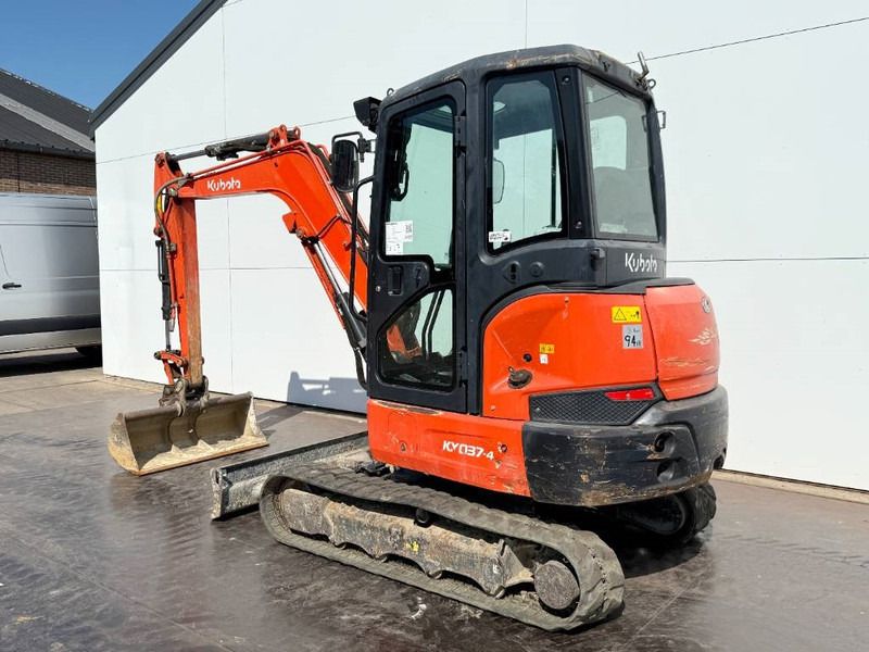 2020 Kubota KX037-4 mini excavator, rear three-quarter view