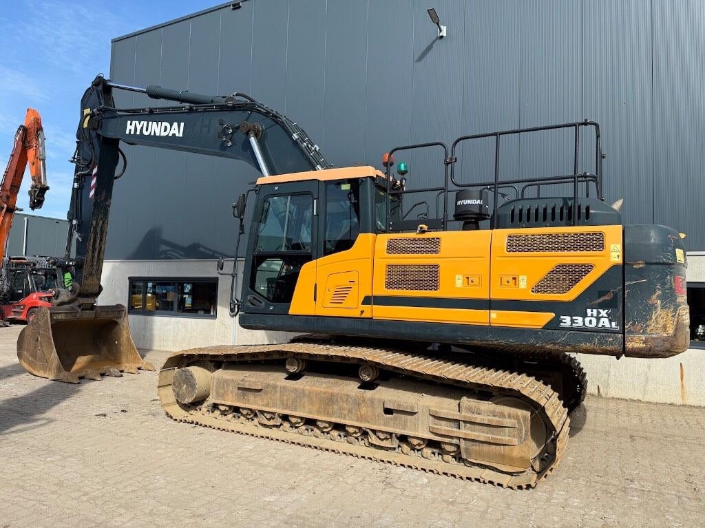 2021 Hyundai HX330A L crawler excavator, side profile view