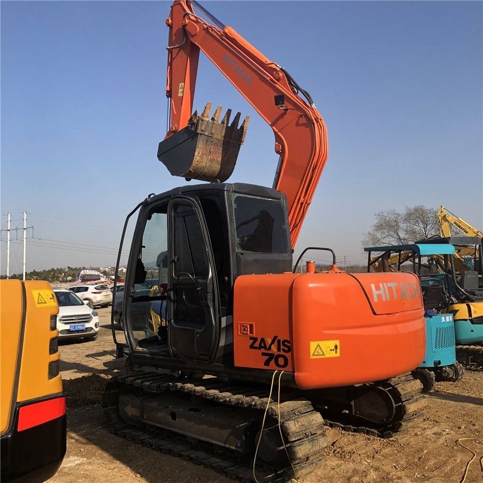 2023 Hitachi Zaxis 70 mini excavator, rear three-quarter view 2023 Hitachi Zaxis 70 mini excavator, rear three-quarter view