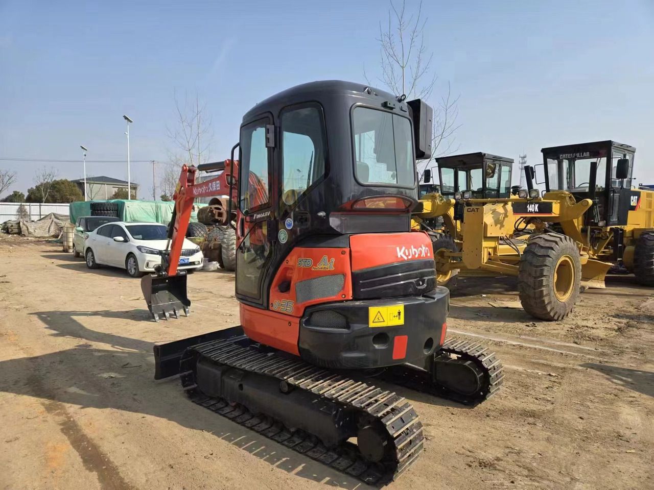 2021 Kubota U35 mini excavator, front three-quarter view