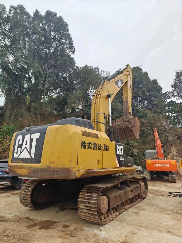 2018 Caterpillar 336E crawler excavator, rear three-quarter view