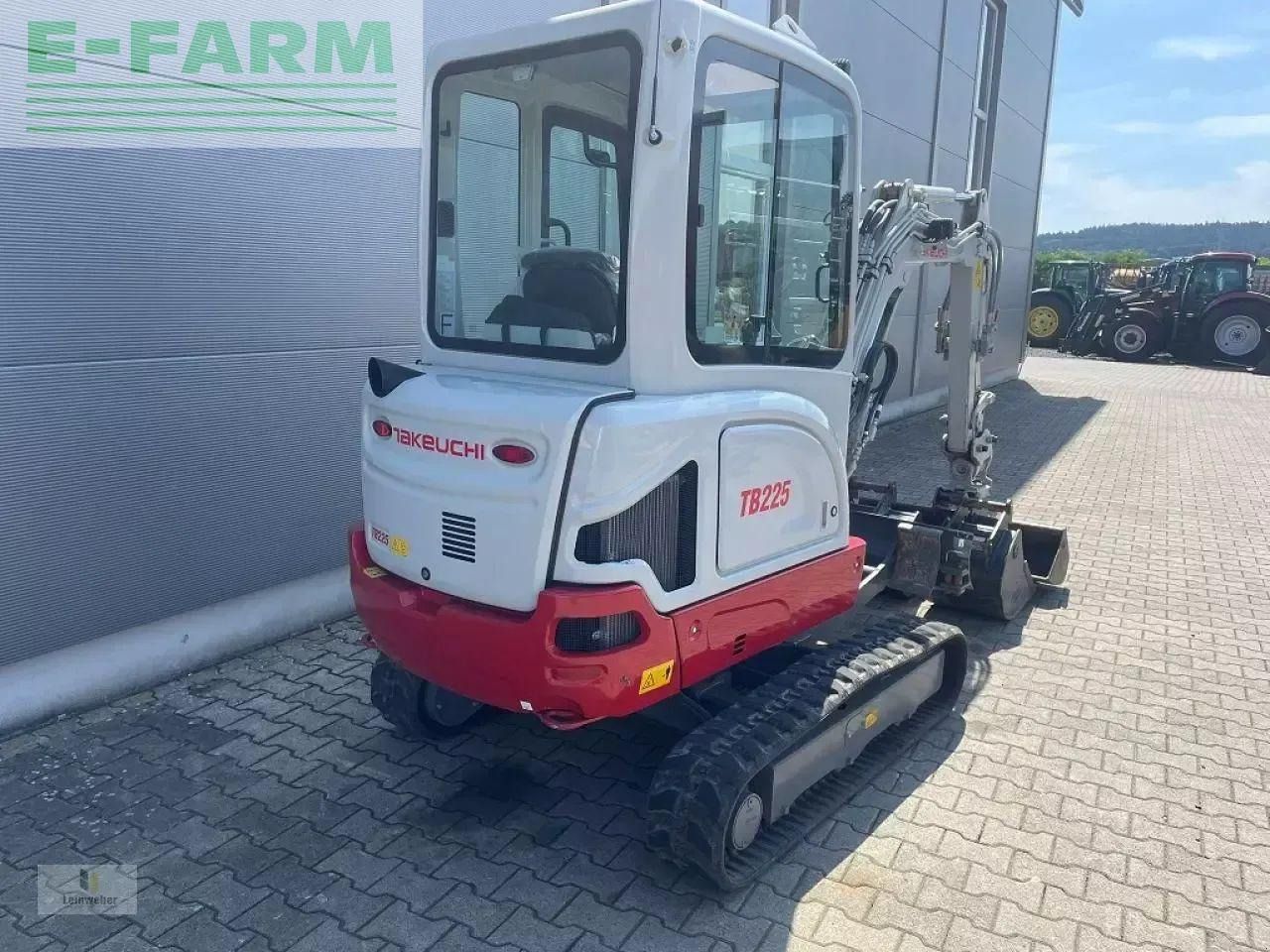 2022 Takeuchi TB225 V4 mini excavator, rear three-quarter view