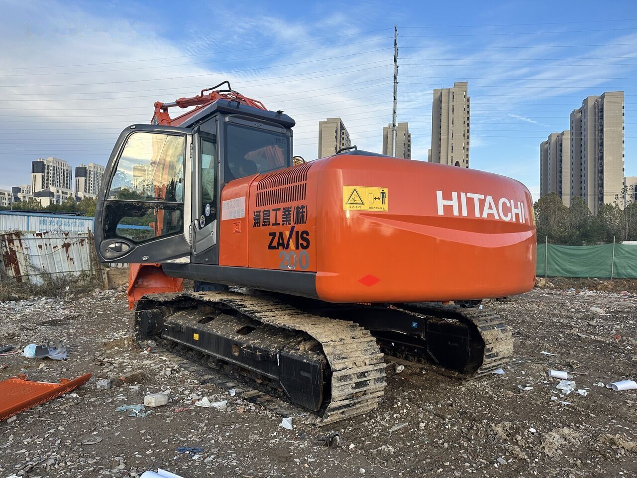 2018 Hitachi Zaxis 200 crawler excavator, rear three-quarter view 2018 Hitachi Zaxis 200 crawler excavator, rear three-quarter view