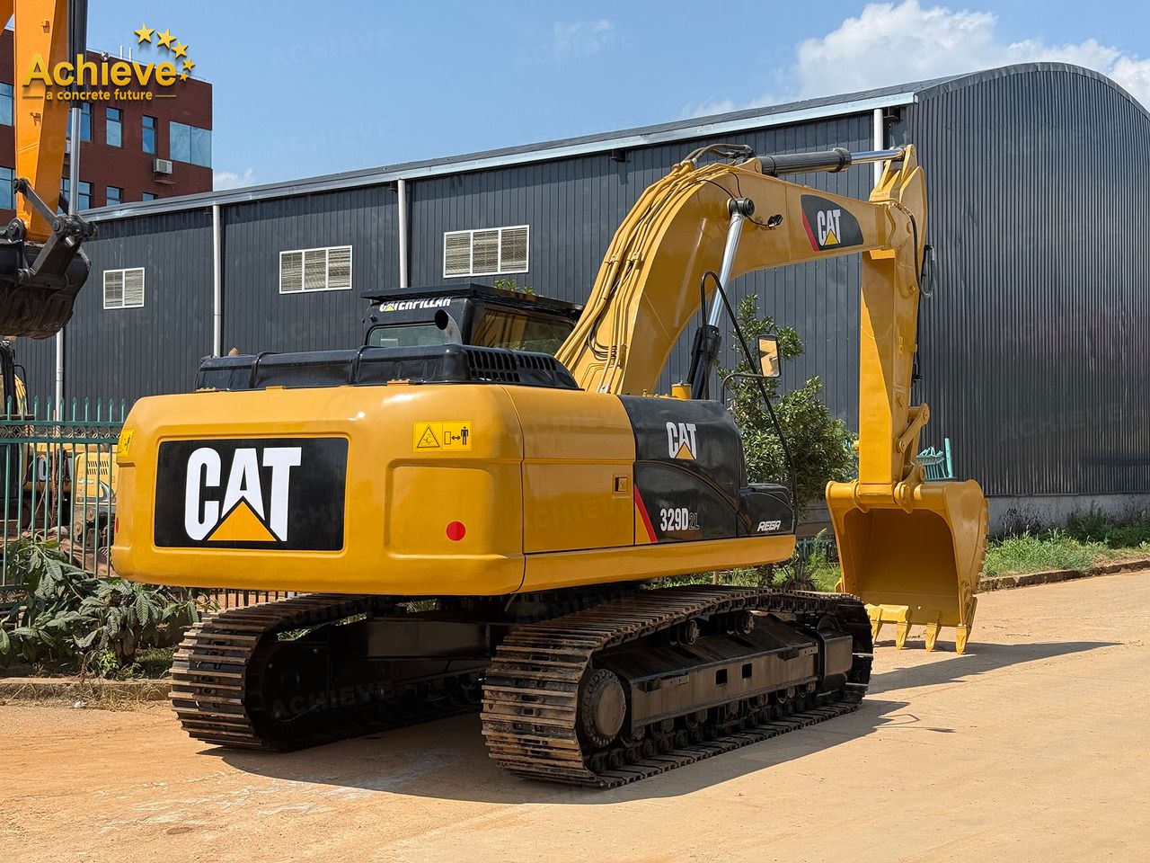 2025 Caterpillar 329D2L crawler excavator, rear three-quarter view 2025 Caterpillar 329D2L crawler excavator, rear three-quarter view