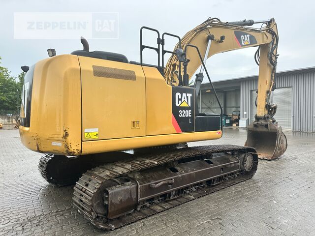 2014 Caterpillar 320EL crawler excavator, rear three-quarter view