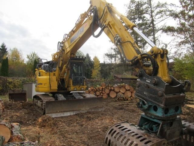 2022 Komatsu PC228USLC-11 crawler excavator, front three-quarter view