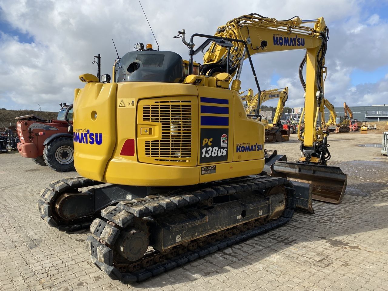 2022 Komatsu PC138US-11 crawler excavator, rear three-quarter view