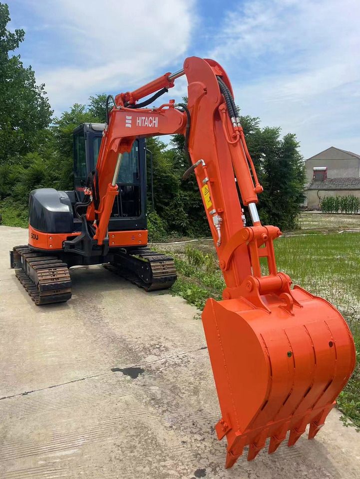 2020 Hitachi ZX50U-2 mini excavator, front three-quarter view 2020 Hitachi ZX50U-2 mini excavator, front three-quarter view