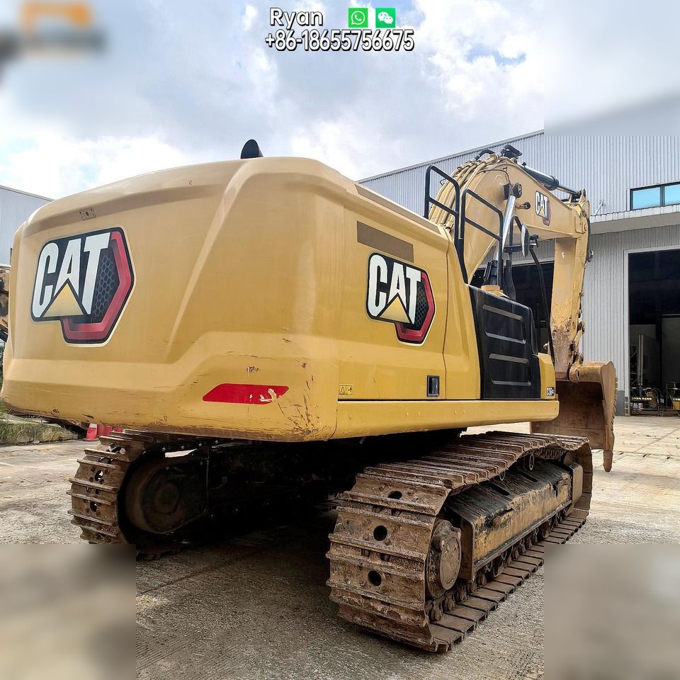 2022 Caterpillar 336GC crawler excavator rear three-quarter view