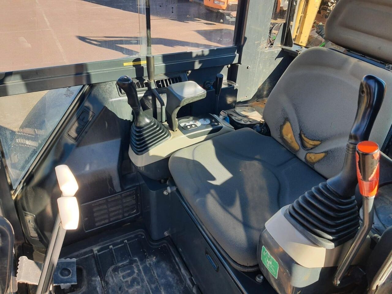 2010 Komatsu PC50MR-2 mini excavator interior view 2010 Komatsu PC50MR-2 mini excavator interior view