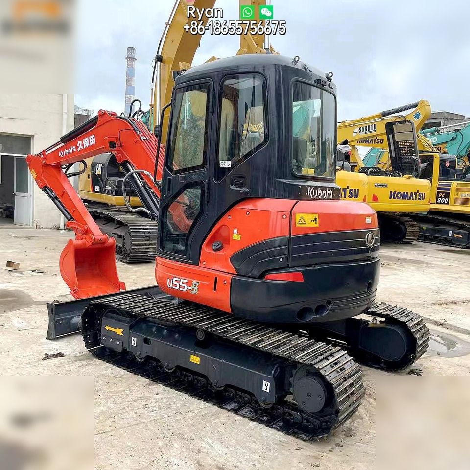2021 Kubota U55-5 mini excavator, rear three-quarter view 2021 Kubota U55-5 mini excavator, rear three-quarter view