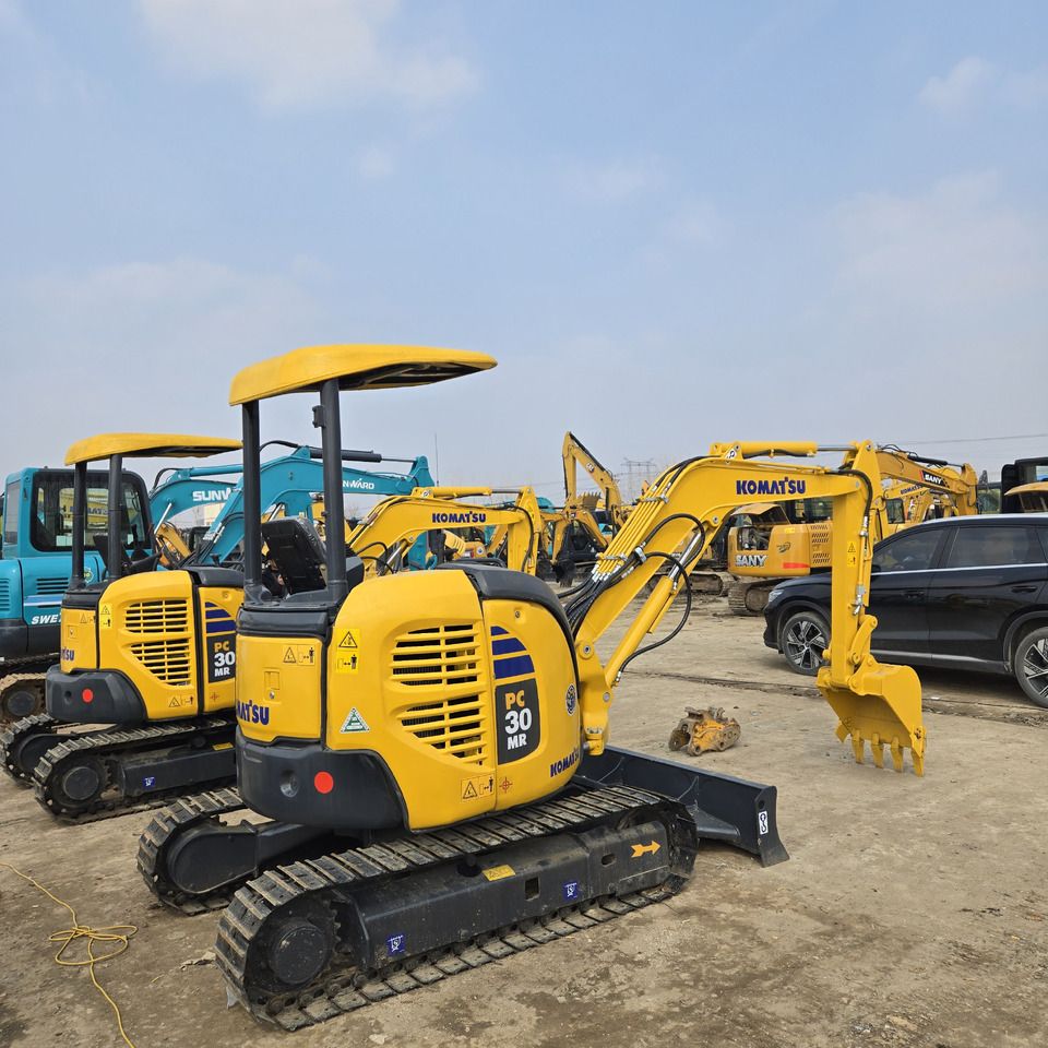 2023 Komatsu PC30 MR mini excavator, rear three-quarter view 2023 Komatsu PC30 MR mini excavator, rear three-quarter view