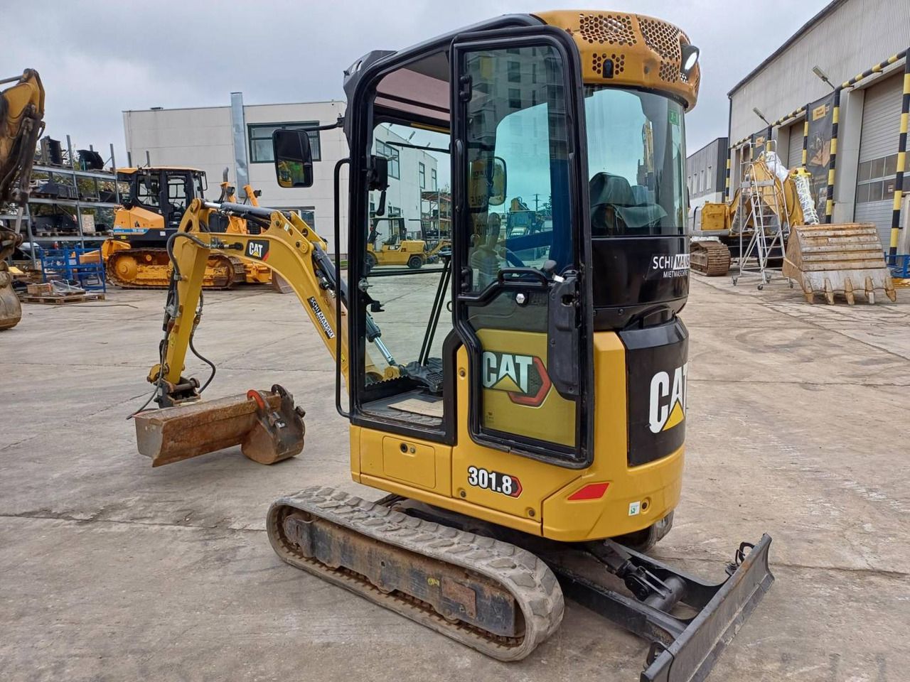 2019 Caterpillar 301.8 crawler excavator, rear three-quarter view