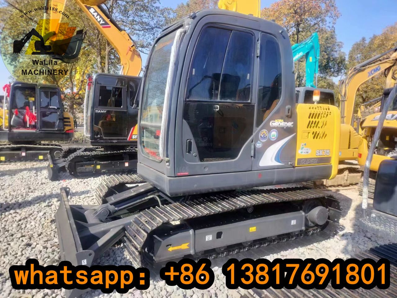 2023 Kobelco SK75 Super crawler excavator, side view