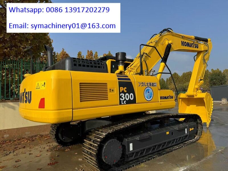 2026 Komatsu PC300LC crawler excavator, rear three-quarter view 2026 Komatsu PC300LC crawler excavator, rear three-quarter view