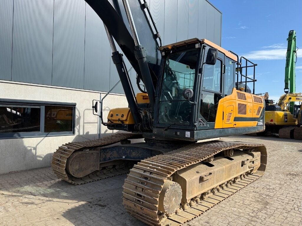 2021 Hyundai HX330A L crawler excavator, front three-quarter view