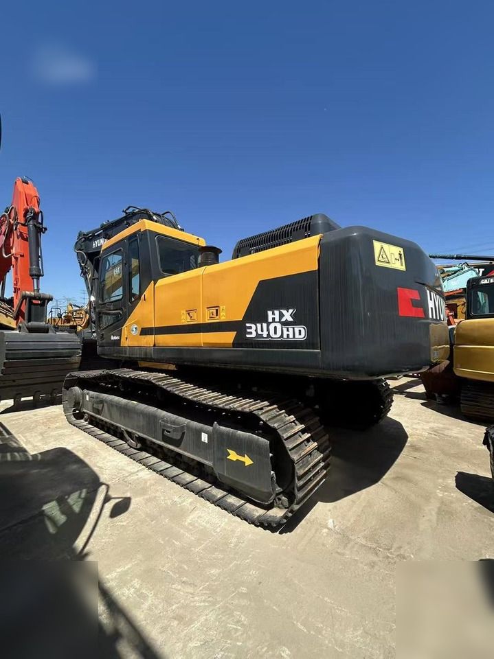 2024 Hyundai HX340HD crawler excavator, rear three-quarter view 2024 Hyundai HX340HD crawler excavator, rear three-quarter view