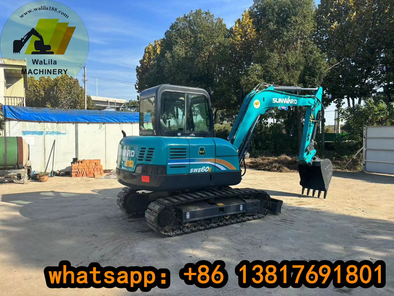 2023 Sunward SWE60E mini excavator, rear three-quarter view 2023 Sunward SWE60E mini excavator, rear three-quarter view