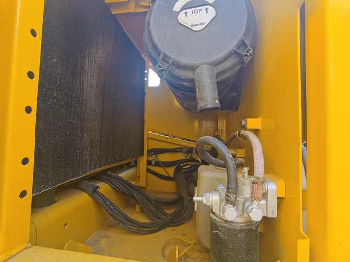 2016 Komatsu PC200 crawler excavator engine compartment detail