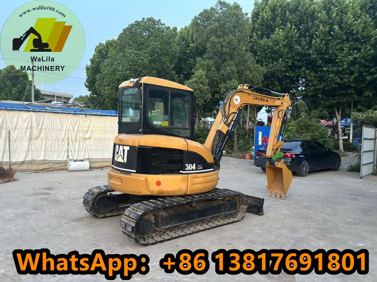 2010 Caterpillar 304CCR mini excavator, rear three-quarter view