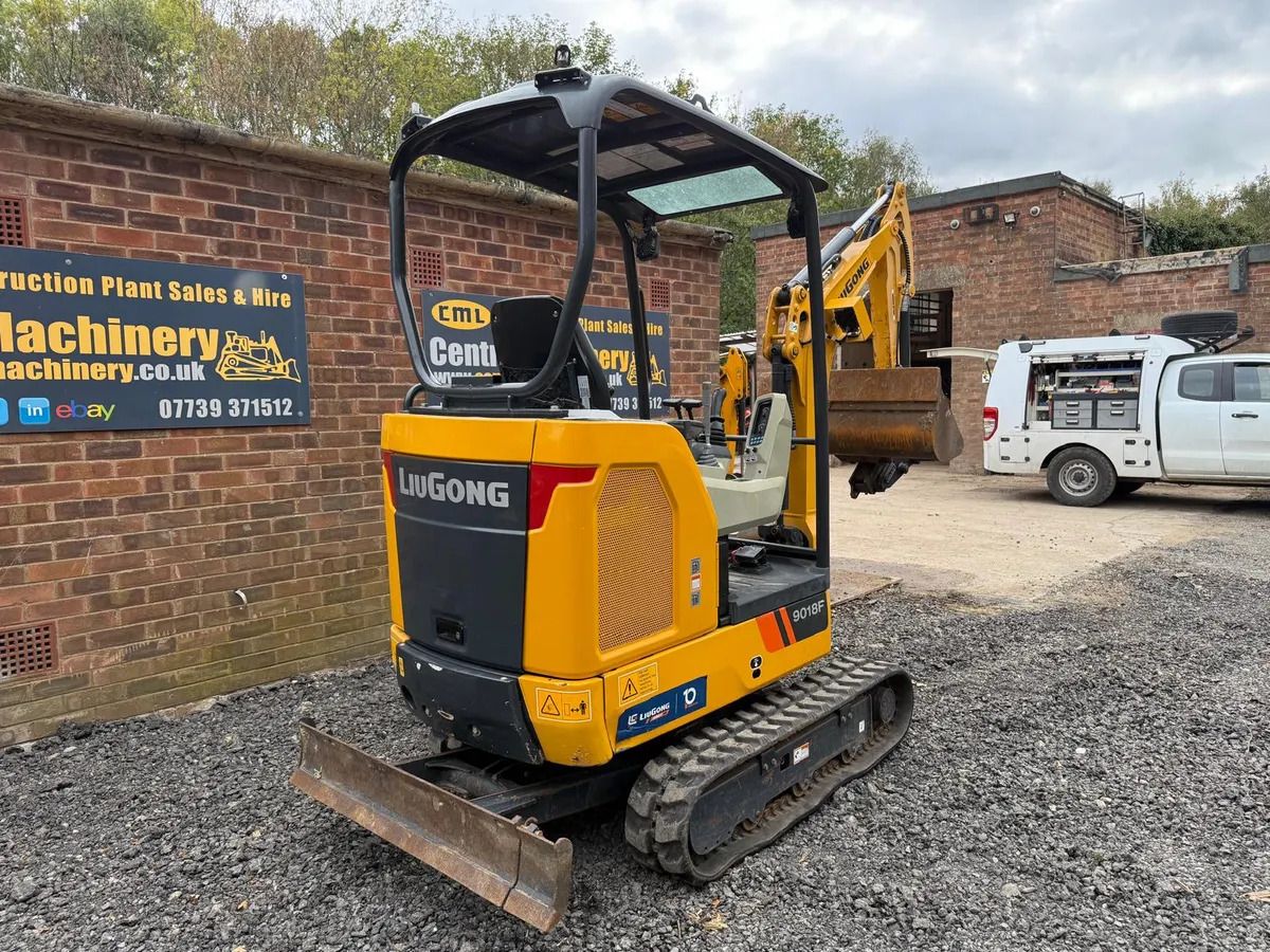 2024 LiuGong 9018F mini excavator, rear three-quarter view