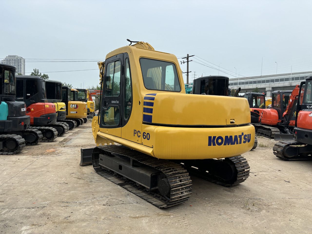 2017 Komatsu PC60-7 mini excavator, rear three-quarter view