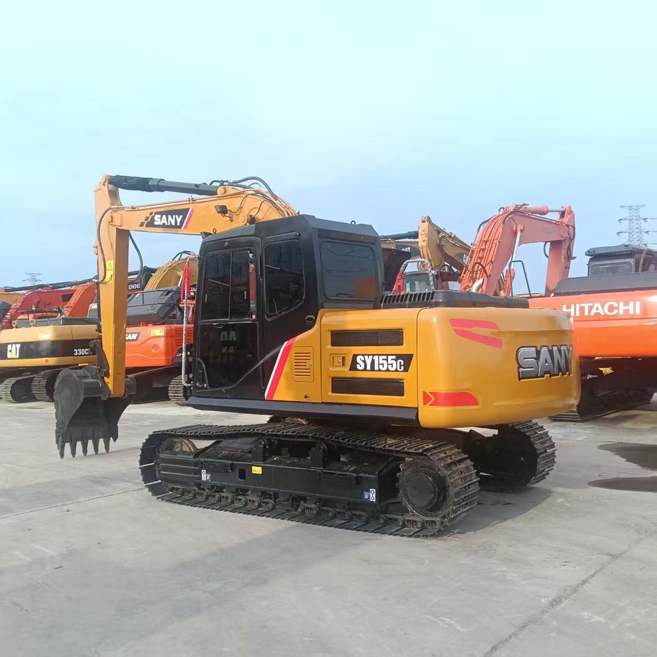 2023 Sany SY155C excavator, rear three-quarter view