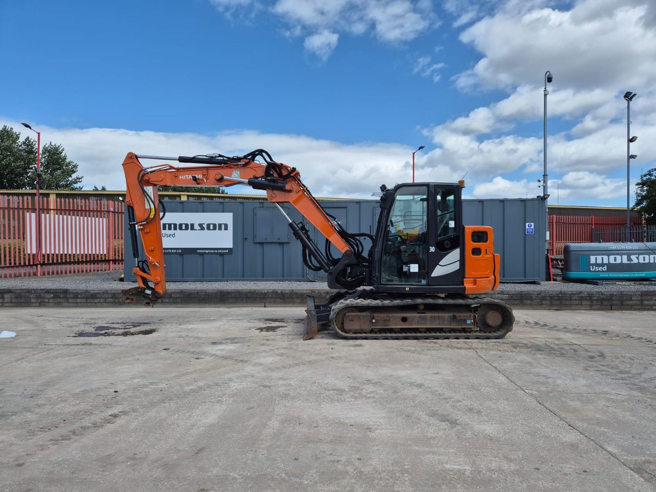 2023 Hitachi ZX85USBR-6 2PB mini excavator, side profile view