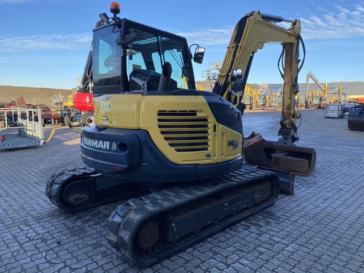 2017 Yanmar VIO80-1A mini excavator, rear three-quarter view