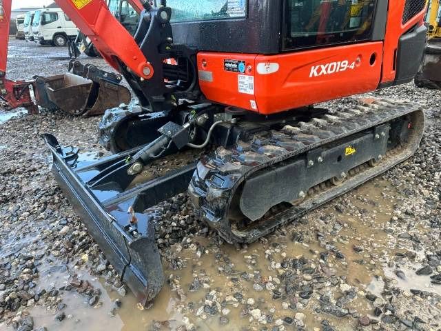 2023 Kubota KX019-4 mini excavator, front-side view 2023 Kubota KX019-4 mini excavator, front-side view