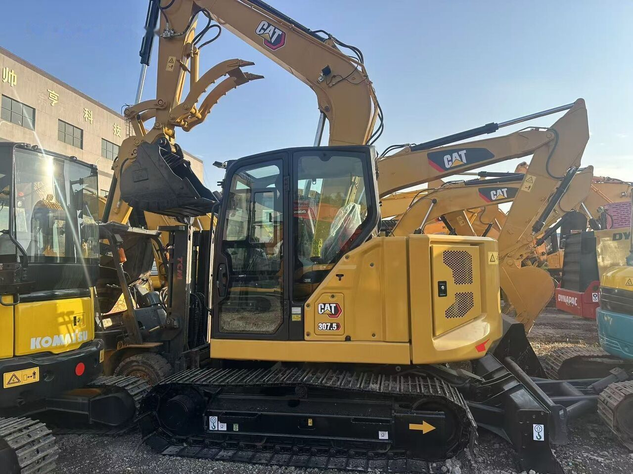 Caterpillar 307.5 crawler excavator side view Caterpillar 307.5 crawler excavator side view