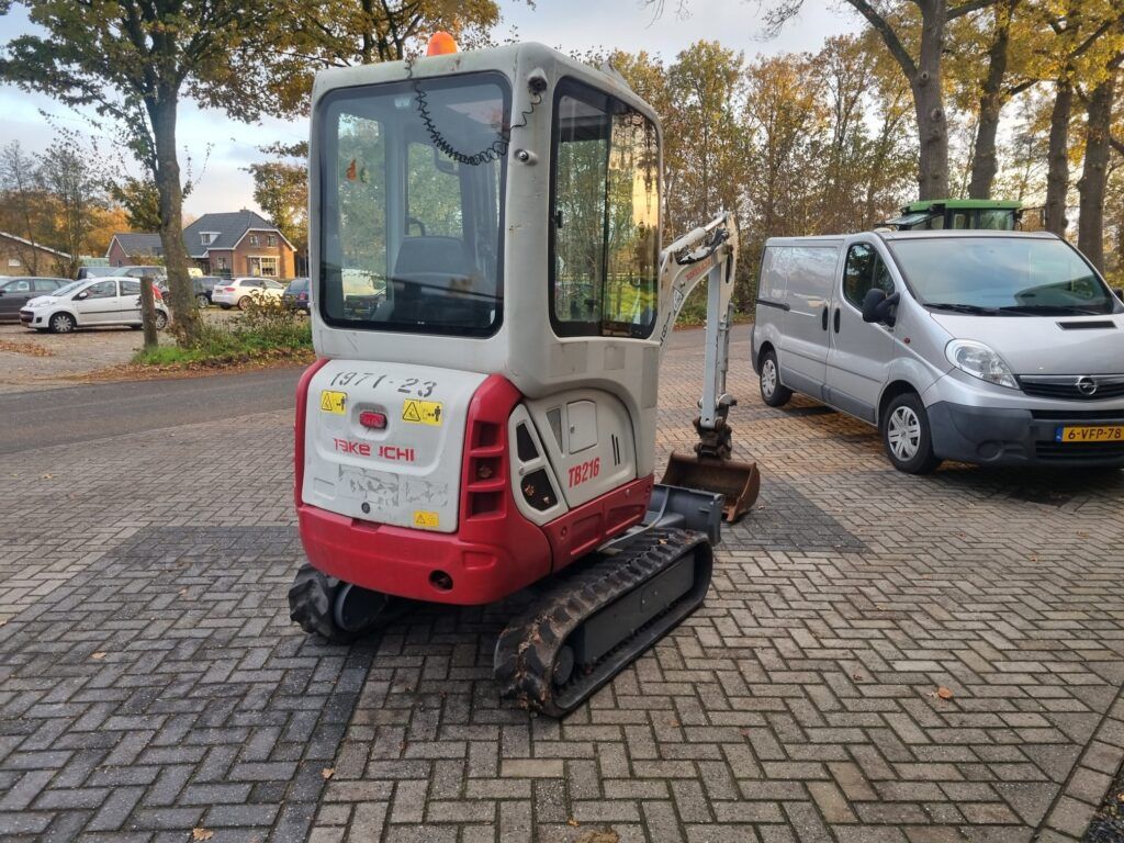 2014 Takeuchi TB216 mini excavator rear view 2014 Takeuchi TB216 mini excavator rear view