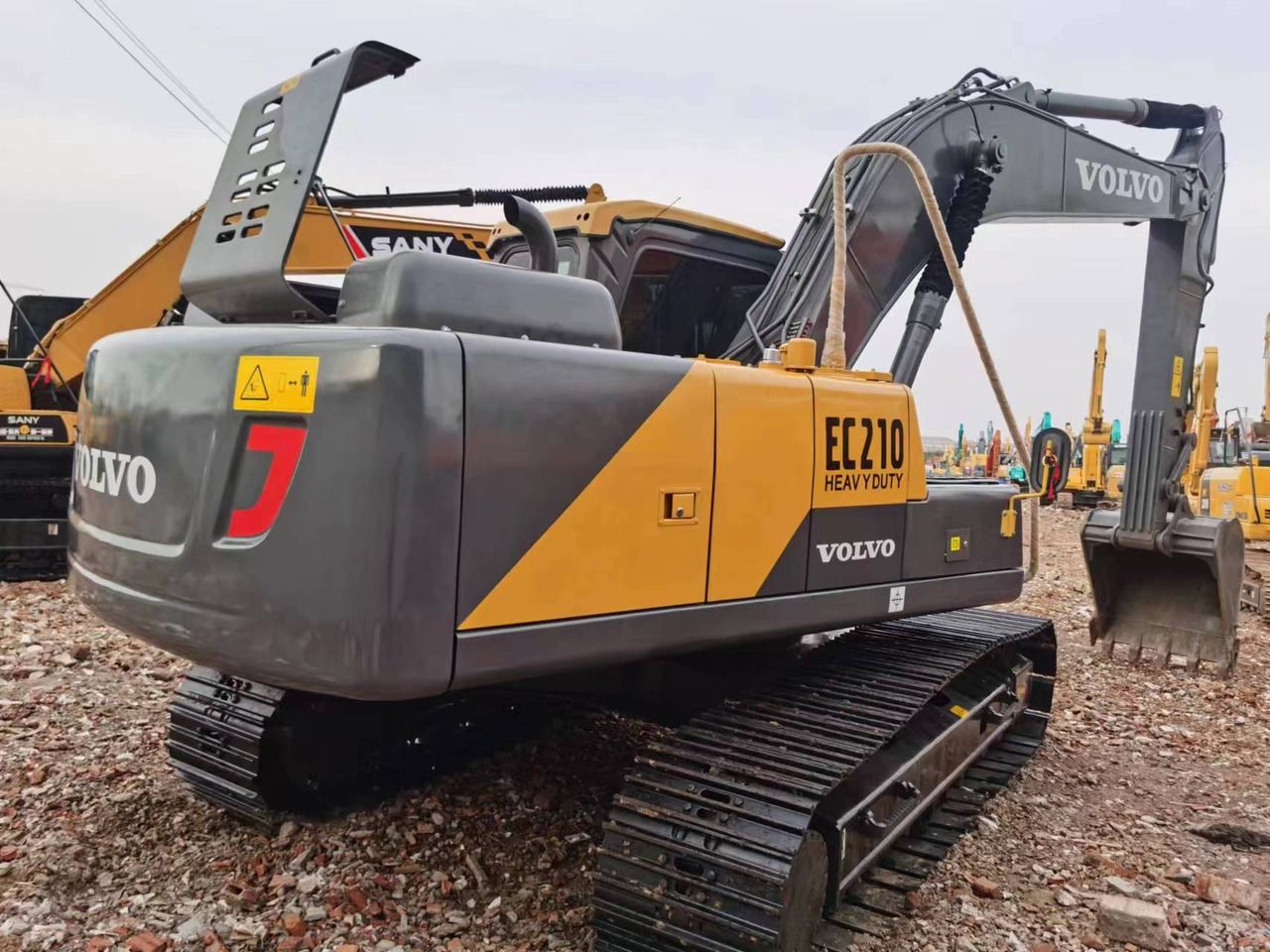 2019 Volvo EC210 crawler excavator, rear three-quarter view