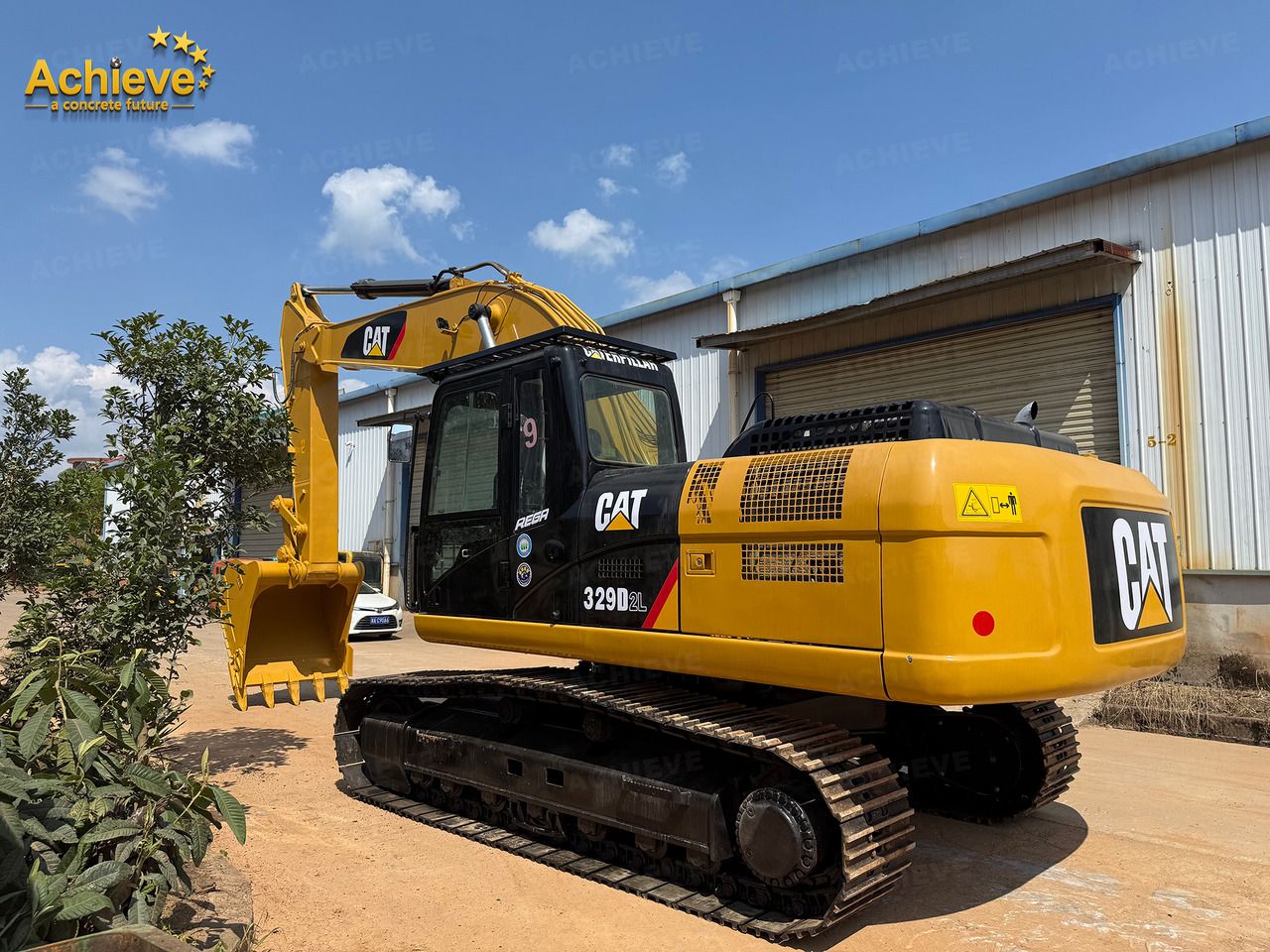 2025 Caterpillar 329D2L crawler excavator, rear three-quarter view 2025 Caterpillar 329D2L crawler excavator, rear three-quarter view